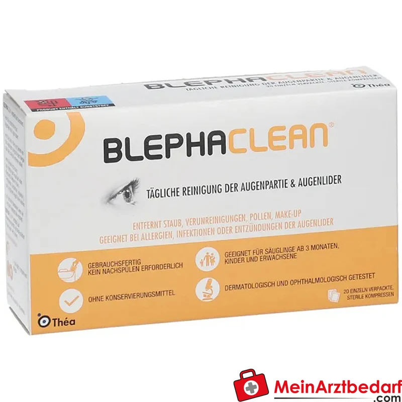 Blephaclean Kompressen, sterile Augenreinigungstücher, Hyaluronsäure, 20 St.