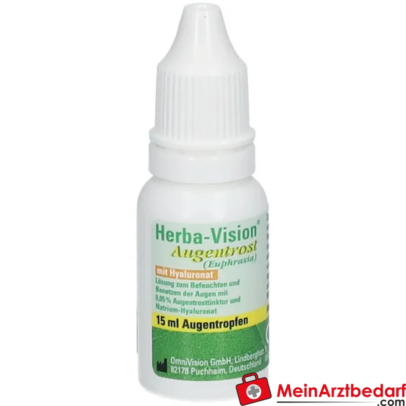 Herba-Vision Augentrost Augentropfen 0,05% Augentrosttinktur mit Natrium‑Hyaluronat 15 ml