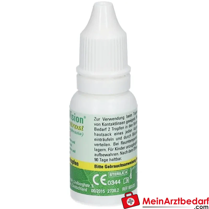 Herba-Vision Augentrost Augentropfen 0,05% Augentrosttinktur mit Natrium‑Hyaluronat 15 ml