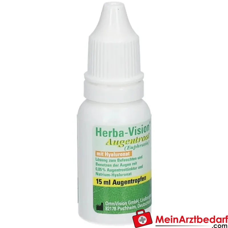 Herba-Vision Augentrost Augentropfen 0,05% Augentrosttinktur mit Natrium‑Hyaluronat 15 ml
