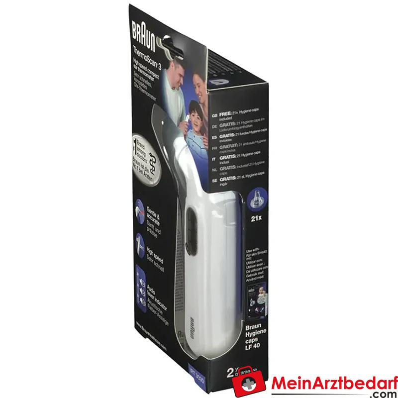 Braun ThermoScan 3 Ohr-Kompaktthermometer digital akustische Fieberanzeige 1 Stück