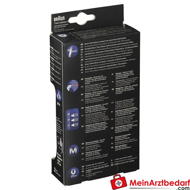 Braun ThermoScan 3 Ohr-Kompaktthermometer digital akustische Fieberanzeige 1 Stück