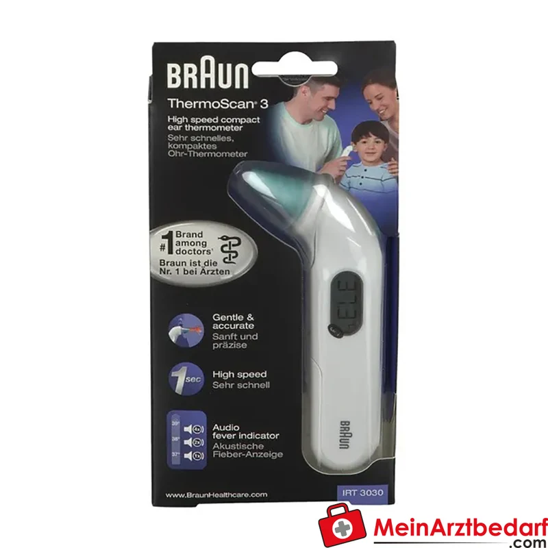 Braun ThermoScan 3 Ohr-Kompaktthermometer digital akustische Fieberanzeige 1 Stück