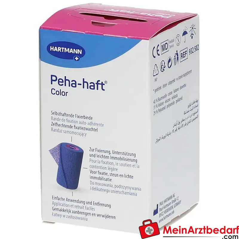 Peha-haft selbsthaftende Fixierbinde latexfrei 8 cm x 4 m blau 1 Stk.