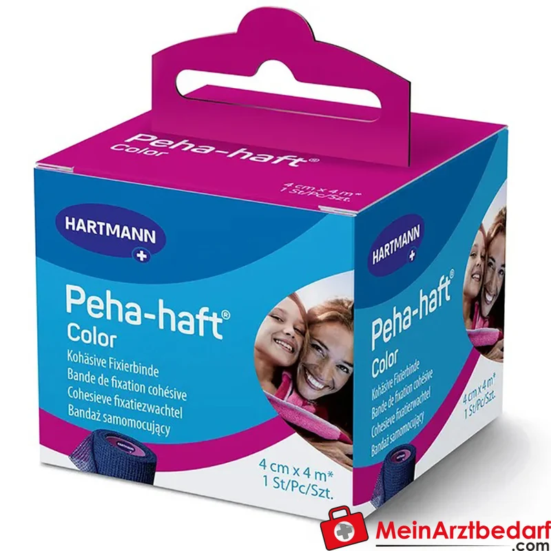 Peha-haft selbsthaftende Fixierbinde latexfrei 4 cm x 4 m blau 1 Stk.