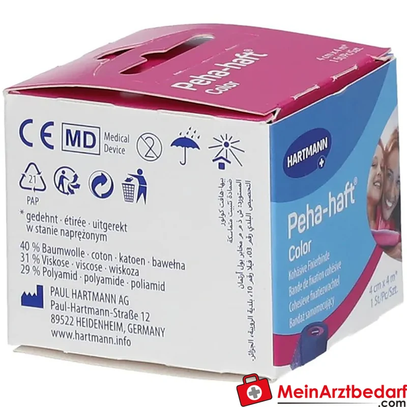 Peha-haft selbsthaftende Fixierbinde latexfrei 4 cm x 4 m blau 1 Stk.