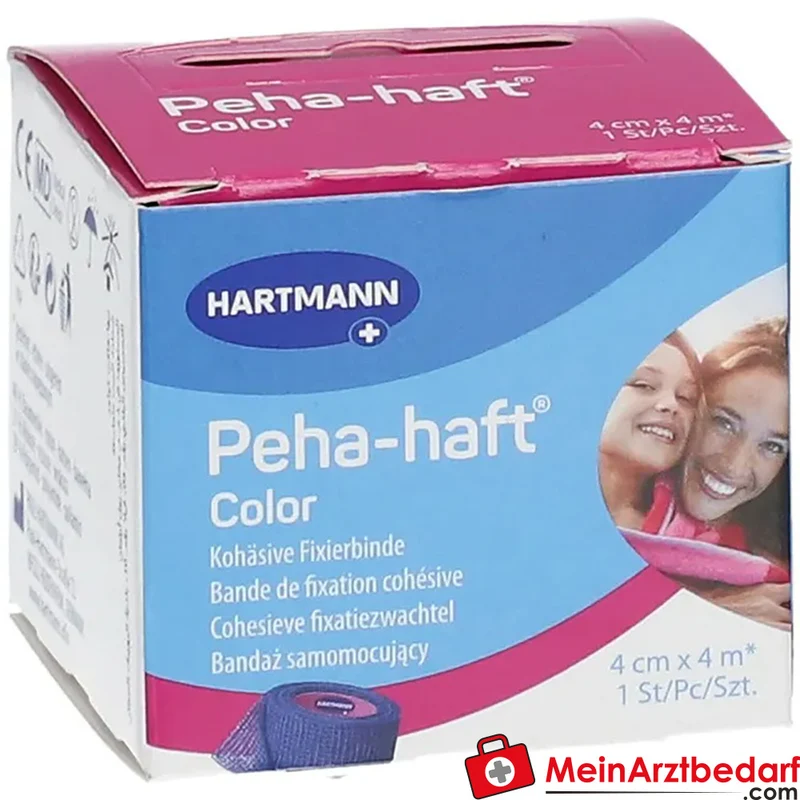 Peha-haft selbsthaftende Fixierbinde latexfrei 4 cm x 4 m blau 1 Stk.