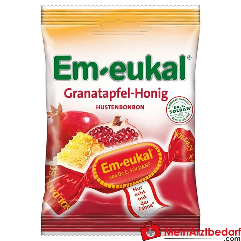 Em-eukal Granatapfel-Honig Bonbons mit Vitamin C und Menthol 75 g
