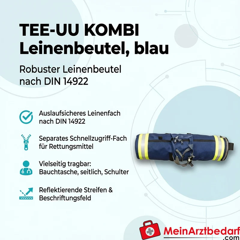 TEE-UU KOMBI Leinenbeutel blau DIN 14922 auslaufsicher verstellbar