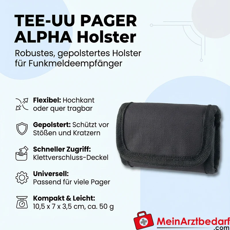 TEE-UU Pager Alpha Holster schwarz gepolstert 1200D Polyester 10,5x7x3,5 cm