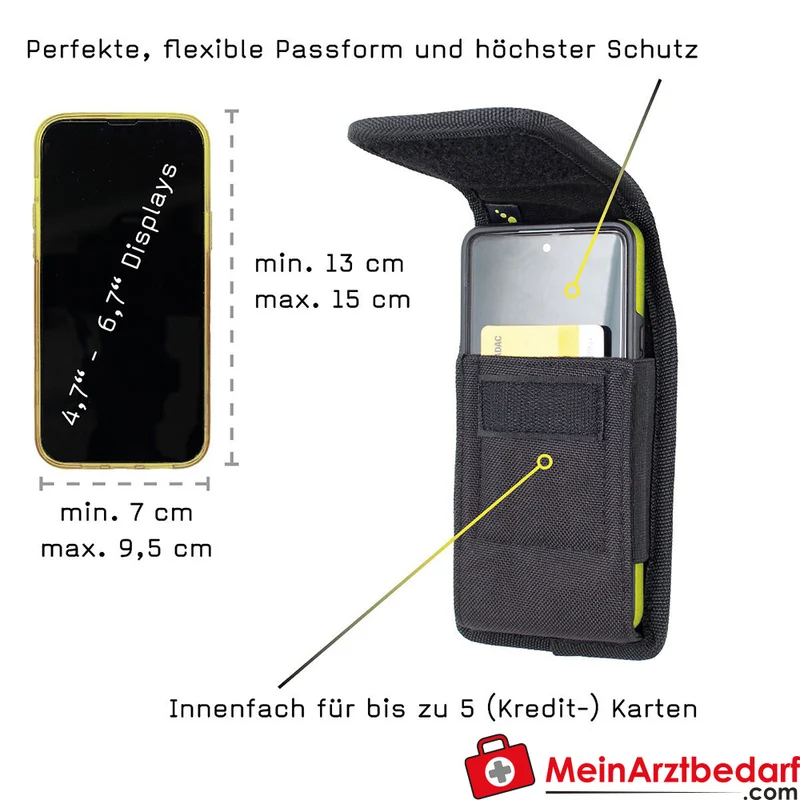 TEE-UU MOBILE TAC Smartphone-Holster MOLLE/PALS für 4,7–6,7 Zoll Smartphones schwarz 1200D Polyester