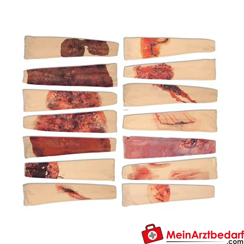 TEE-UU RAPID Trauma‑Simulation Set 14‑teilig Nylon/Spandex waschbar 30°C für Arm & Bein, realistische Verletzungen