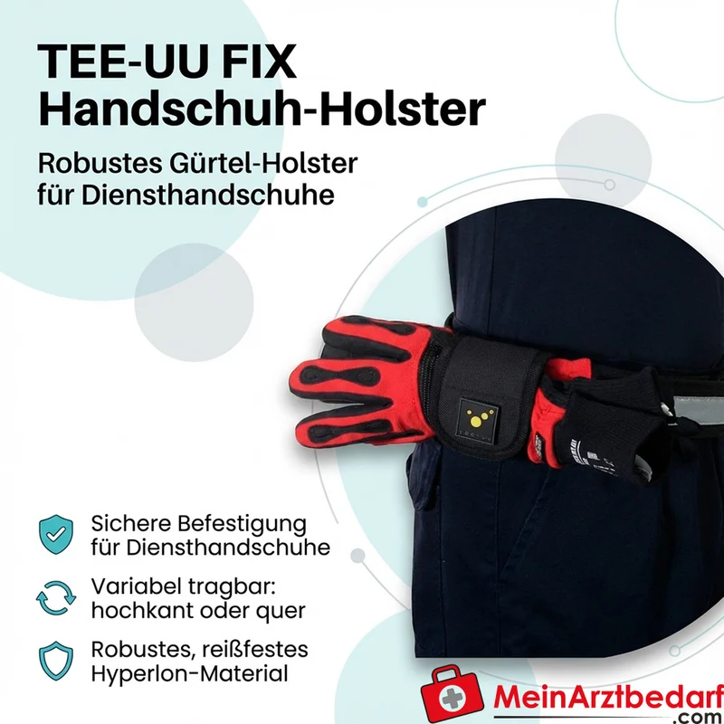 TEE-UU FIX Handschuh-Holster schwarz Hyperlon 2-Wege Gürtelschlaufe Innenfach für Einweghandschuhe