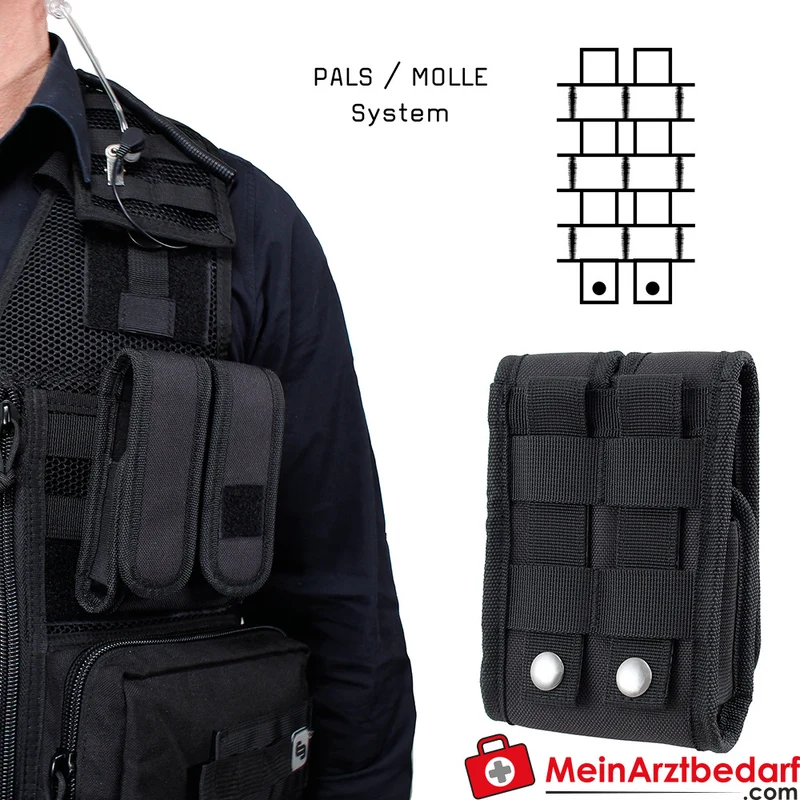 TEE-UU DUPLEX TAC Holster für Taschenlampe und Multitool, MOLLE/PALS, 1200D Polyester, Schwarz, 10,5 x 15 x 4 cm