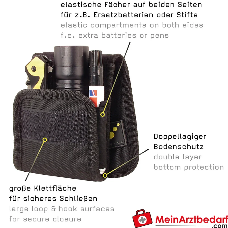 TEE-UU DUPLEX TAC Holster für Taschenlampe und Multitool, MOLLE/PALS, 1200D Polyester, Schwarz, 10,5 x 15 x 4 cm