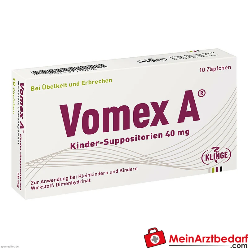 Vomex A Kinder 40 mg Zäpfchen gegen Übelkeit und Erbrechen