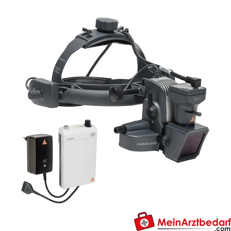 HEINE OMEGA 500 DV1 Funduskamera Kopfband mPack Akku Steckertrafo