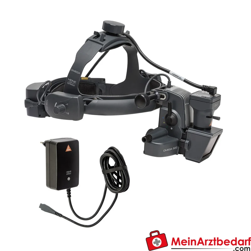 HEINE Omega 500 LED indirektes Ophthalmoskop 5‑MP DV1 Videokamera mPack Akku