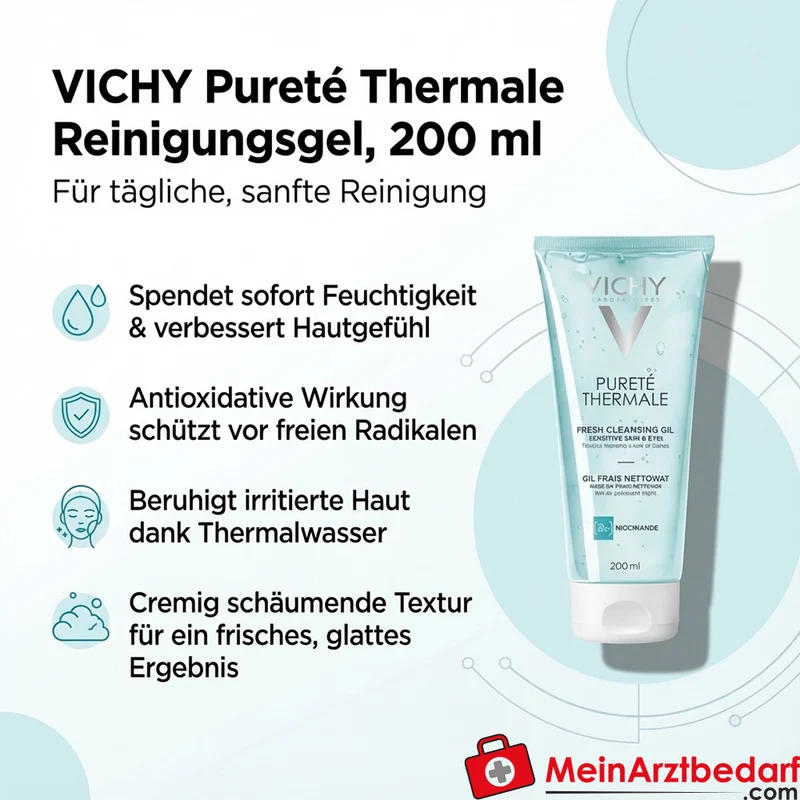 VICHY Pureté Thermale Reinigungsgel, feuchtigkeitsspendend 200 ml