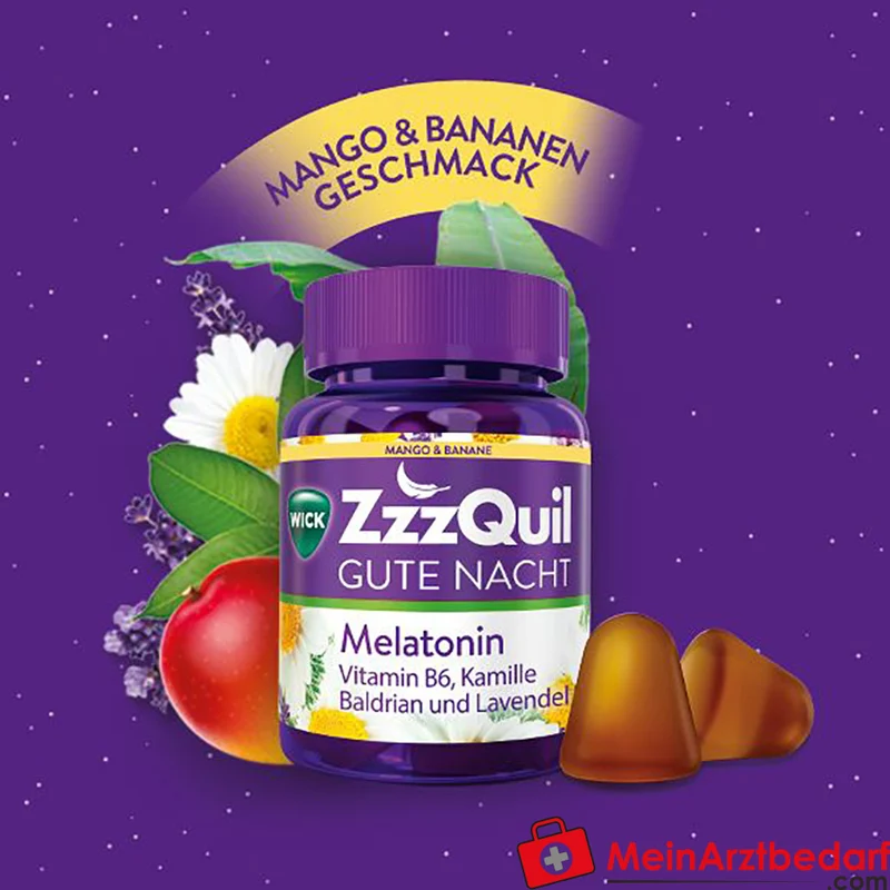 WICK ZzzQuil Gute Nacht Melatonin 1 mg Weichgummis 60 Stück