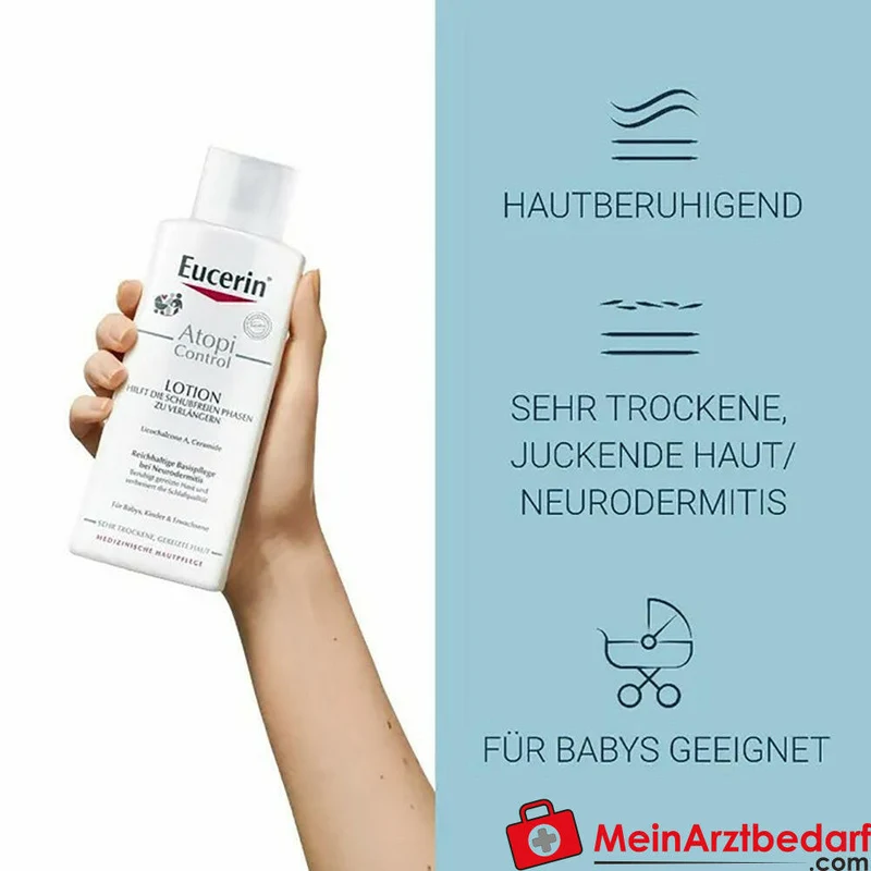 Eucerin AtopiControl Lotion mit Ceramid-3 und Licochalcone A, 250 ml