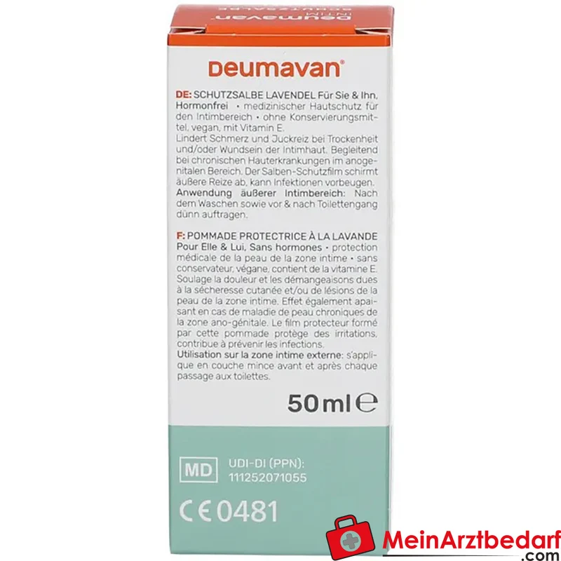 Deumavan Schutzsalbe Lavendel medizinische Salbe für Intimbereich 50 ml