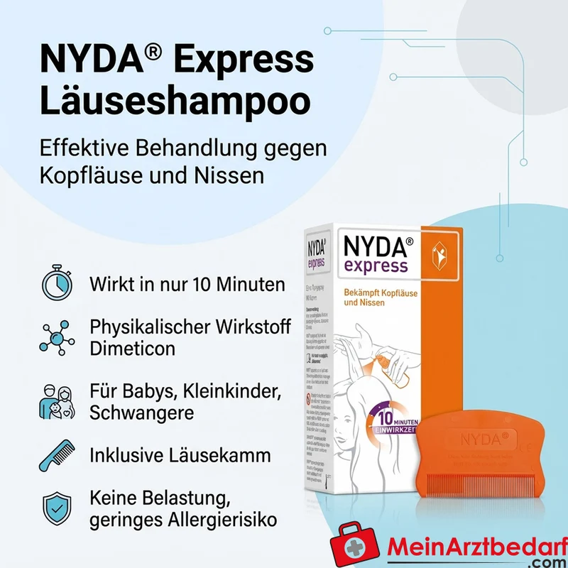 NYDA Express Läuseshampoo Dimeticon gegen Läuse und Nissen 50 ml