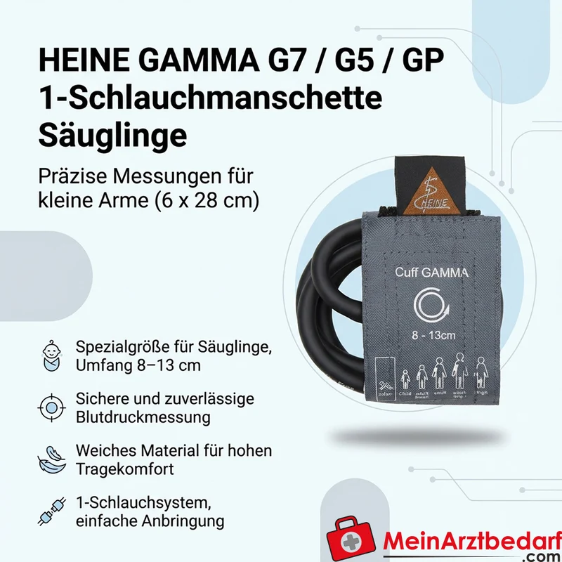 Heine Gamma G7/G5/GP 1-Schlauchmanschette Säuglinge 6 x 28 cm Umfang 8–13 cm