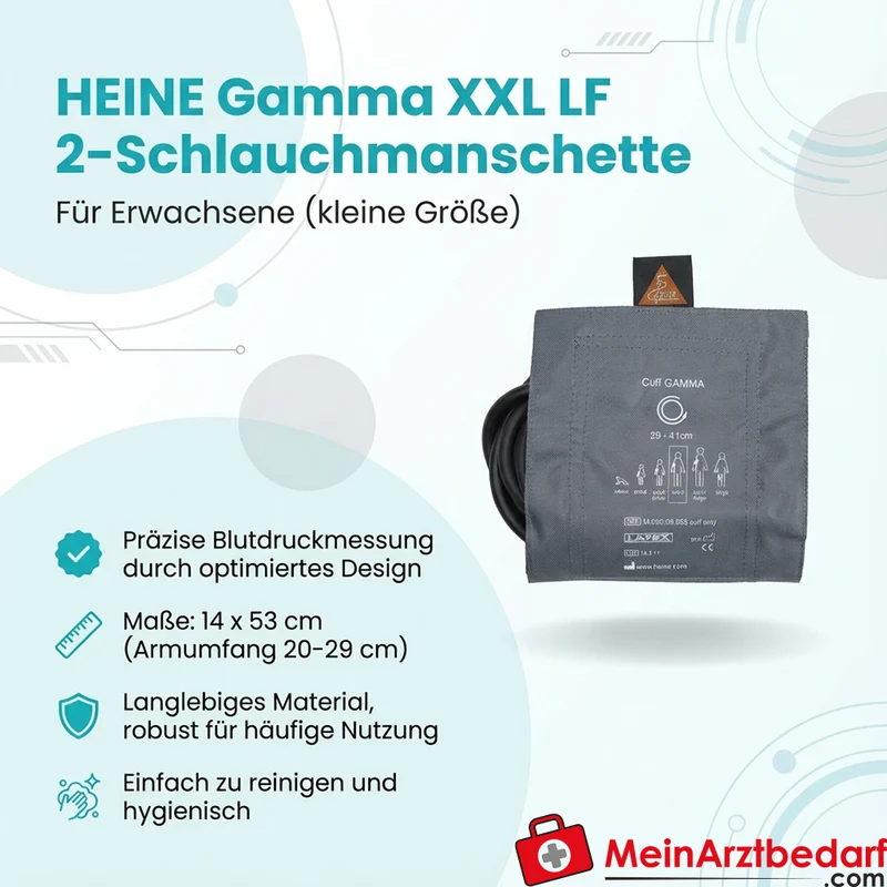 HEINE Gamma XXL LF 2‑Schlauchmanschette 14 x 53 cm Erwachsene (Armumfang 20–29 cm)