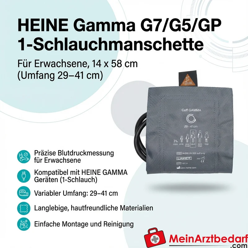 HEINE Gamma G7/G5/GP 1-Schlauchmanschette Erwachsene 14x58 cm Umfang 29-41 cm