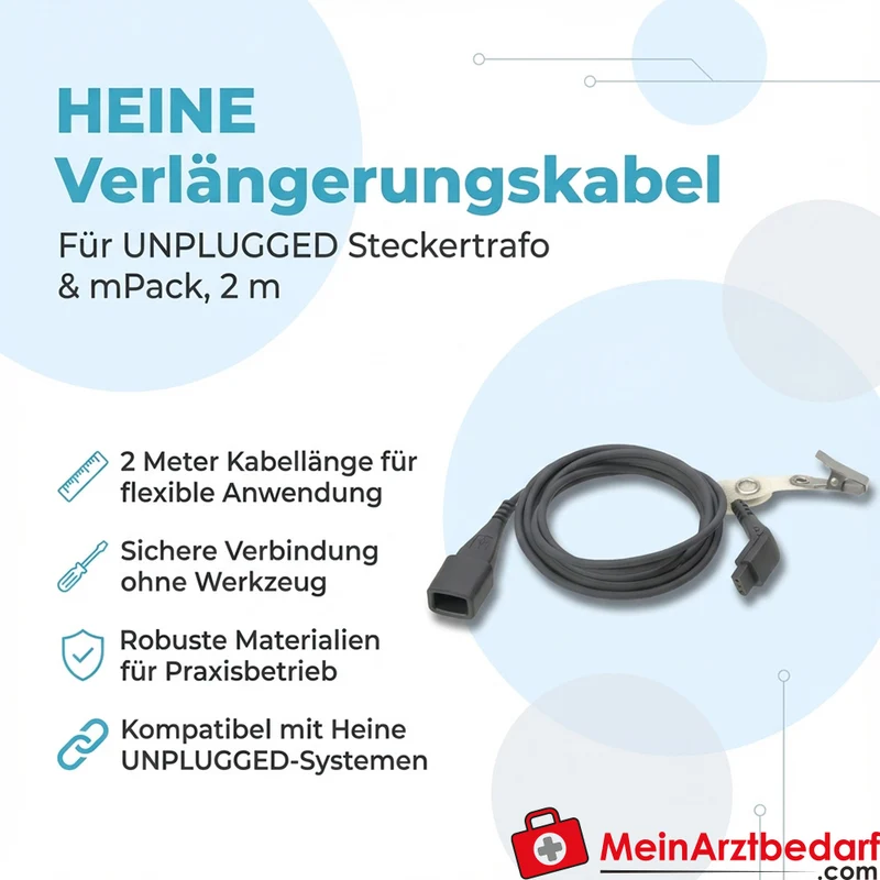 HEINE Verlängerungskabel Steckertrafo UNPLUGGED zu mPack UNPLUGGED 2 m
