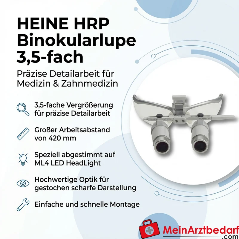 HEINE Nachrüstset HRP Binokularlupe 3,5‑fach 420 mm für ML4 LED HeadLight