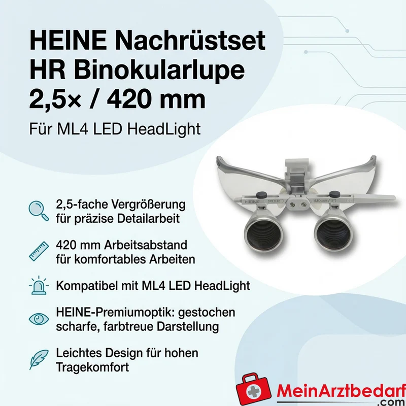 HEINE Nachrüstset HR Binokularlupe 2,5x/420 mm für ML4 LED HeadLight