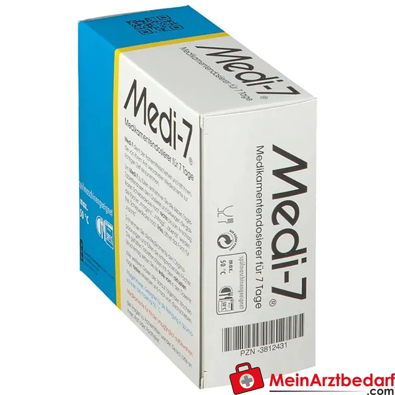 Medi-7 Medikamenten-Dosierer ABS Kunststoff mit Klarsicht-Schiebedeckel, 1 Stück, kompakt 12,5×5,0×11,5 cm