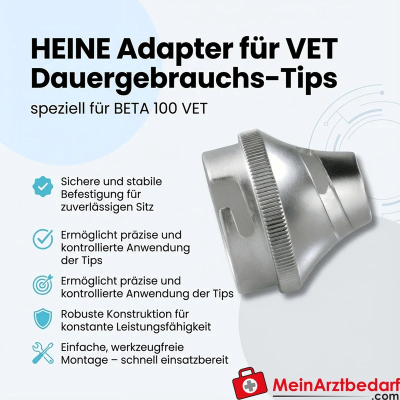 HEINE Adapter für VET Dauergebrauchs-Tips kompatibel mit BETA 100 VET