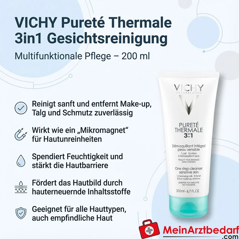Vichy Pureté Thermale 3in1 Gesichtsreinigung 200 ml