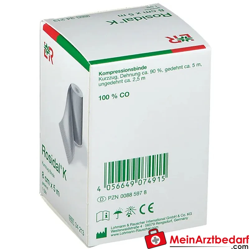 Rosidal K Elastische Fixierbinde 8 cm x 5 m hautfarben 1 Stück
