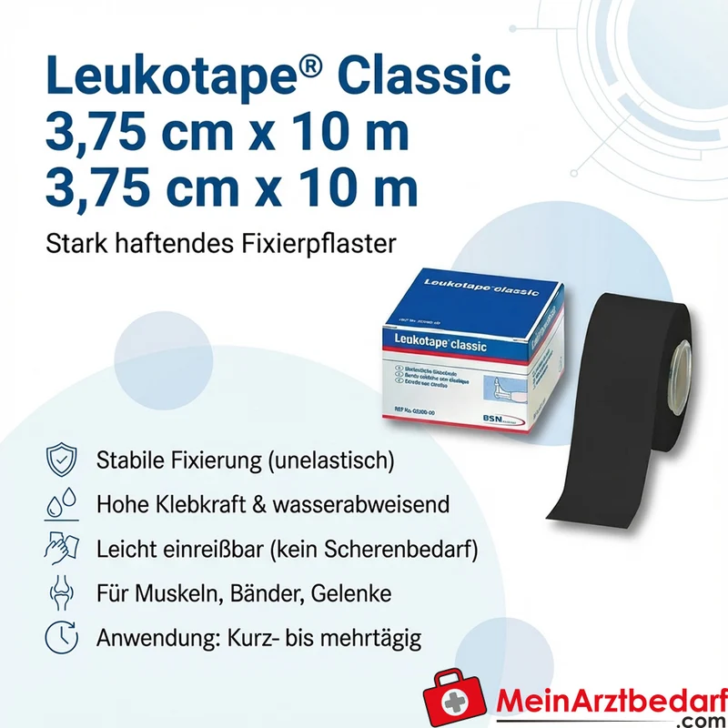 Leukotape Classic Fixierpflaster 3,75 cm x 10 m schwarz 1 Stück