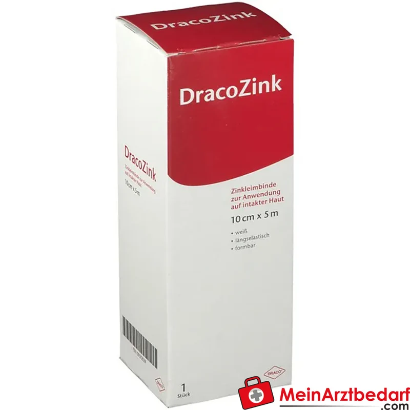DracoZink Zinkleimbinde Zinkoxid Binde 10 cm x 5 m 1 Stück