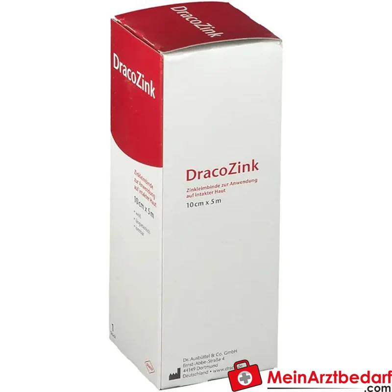 DracoZink Zinkleimbinde Zinkoxid Binde 10 cm x 5 m 1 Stück