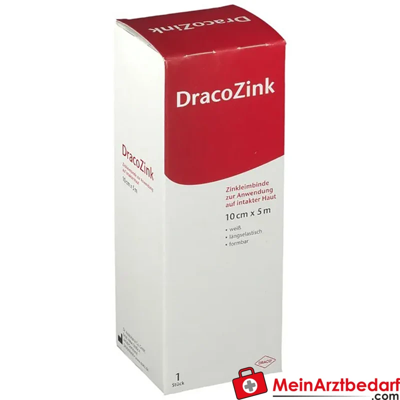 DracoZink Zinkleimbinde Zinkoxid Binde 10 cm x 5 m 1 Stück