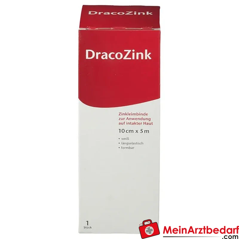 DracoZink Zinkleimbinde Zinkoxid Binde 10 cm x 5 m 1 Stück