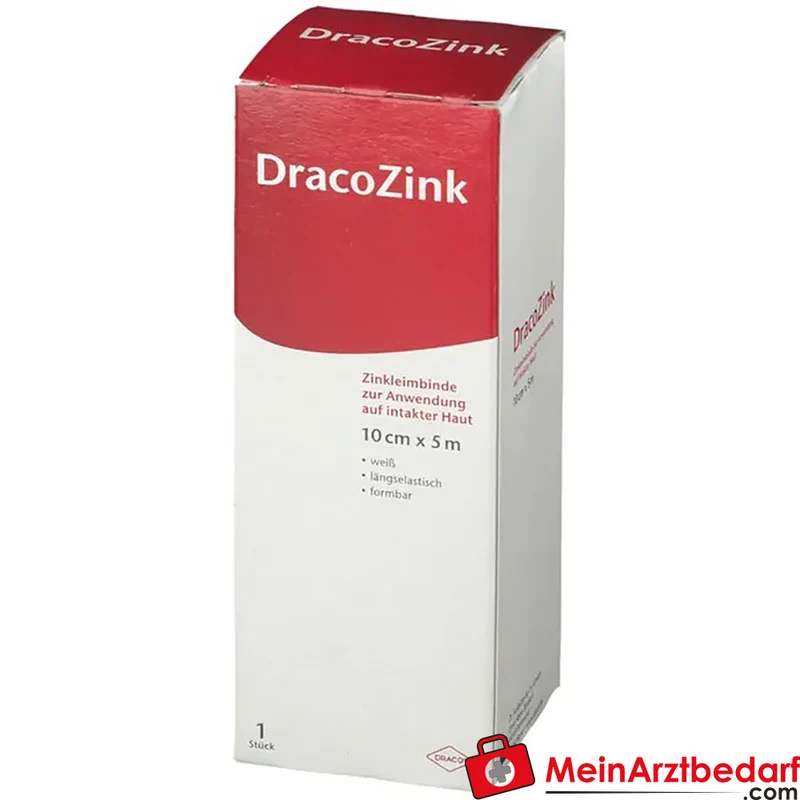 DracoZink Zinkleimbinde Zinkoxid Binde 10 cm x 5 m 1 Stück