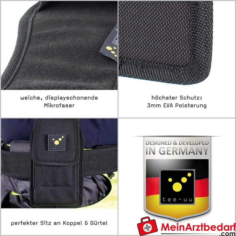 TEE-UU SMARTY PRO Smartphone-Holster 4,7–6,7" schwarz, gepolstert, zwei-Wege-Gürtelschlaufe