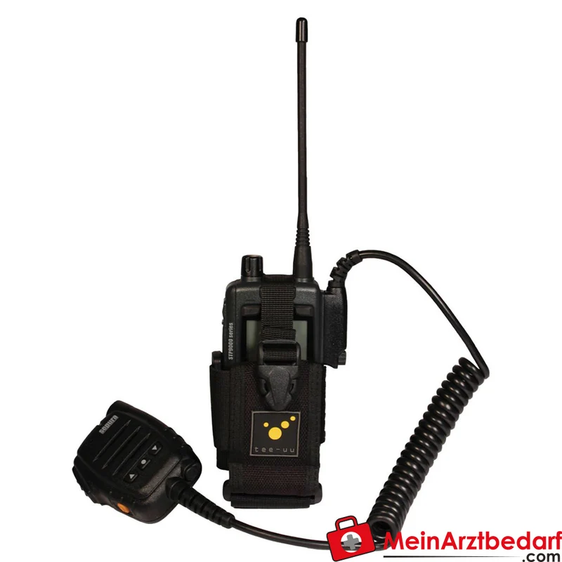 TEE-UU RING Holster für Digitalfunk & Smartphone, verstellbar, 1200D Polyester, schwarz, bis 16×16 cm