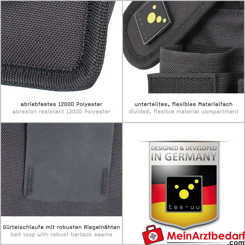 TEE-UU RADIO PLUS Funkgeräte-Holster schwarz gepolstert 1200D Polyester 14x17x5,5 cm