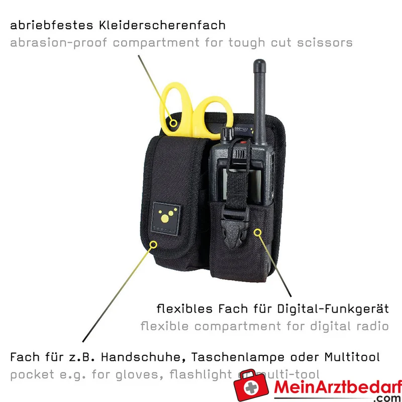 TEE-UU RADIO PLUS Funkgeräte-Holster schwarz gepolstert 1200D Polyester 14x17x5,5 cm