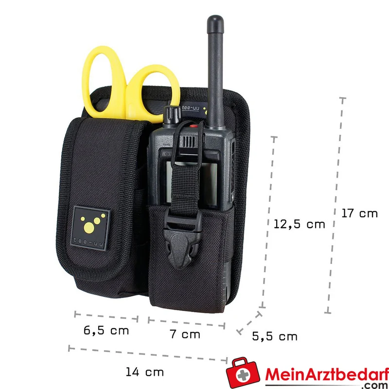 TEE-UU RADIO PLUS Funkgeräte-Holster schwarz gepolstert 1200D Polyester 14x17x5,5 cm