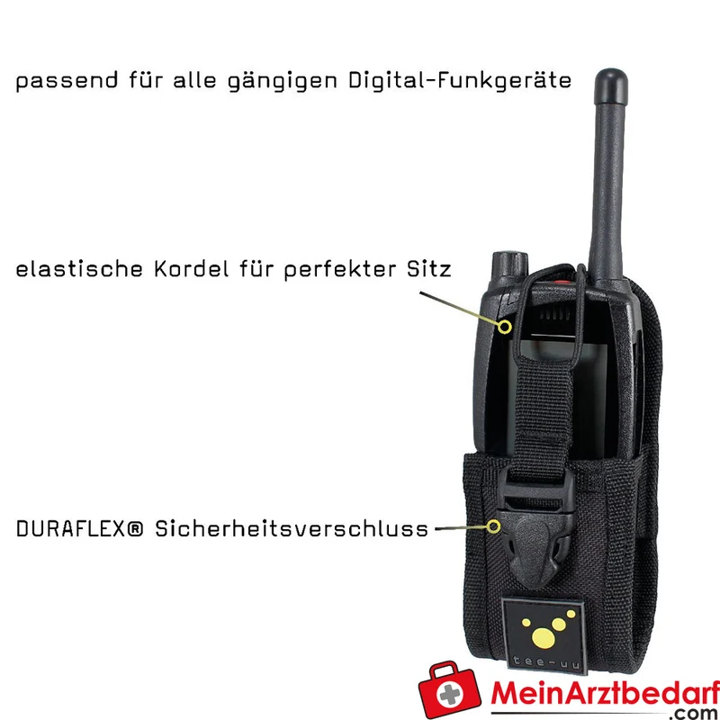 TEE-UU COM TAC Funkgeräte-Holster MOLLE schwarz 1200D Polyester EVA gepolstert 6,5x16x6 cm