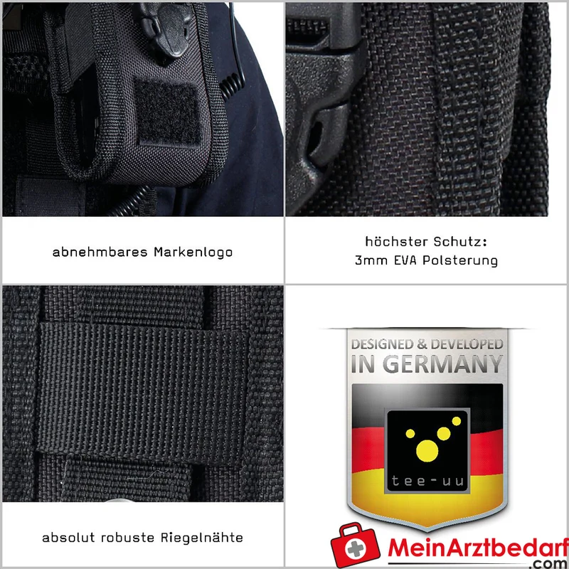 TEE-UU COM TAC Funkgeräte-Holster MOLLE schwarz 1200D Polyester EVA gepolstert 6,5x16x6 cm
